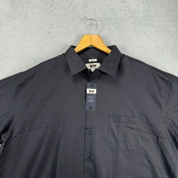 Joseph Abboud Dress Shirt Mens 19 34-35 Black Classic Fit Button Up Pocket NEW